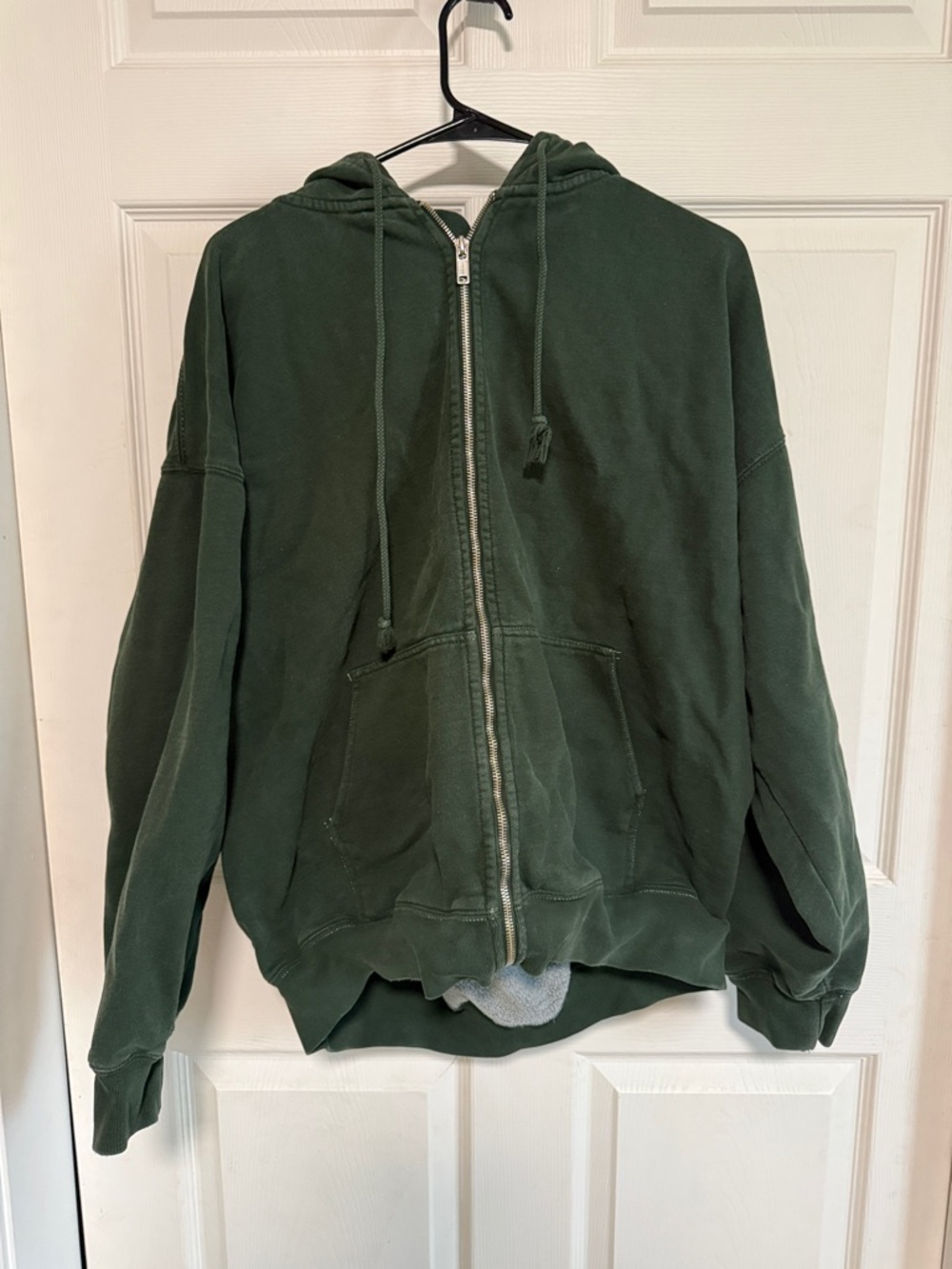 Brandy Melville Dark Green Zip Hoodie